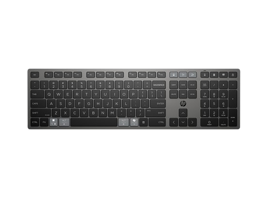 HP 725 Çoklu Cihaz Şarj Edilebilir Kablosuz Klavye (9T5B2AA) - Ultra Hızlı USB-C Şarj, Süperkapasitör, BT, 2.4GHz Alıcı