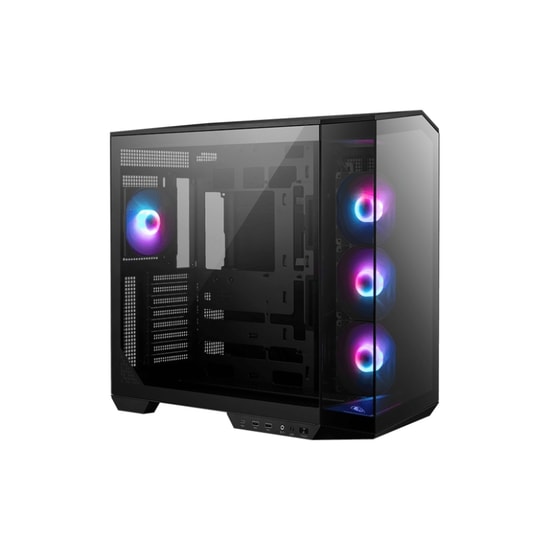 MSI MAG PANO 100R PZ Siyah ATX Oyuncu Kasası - 4x120mm ARGB Fan, Temperli Cam, 270 Panorama, USB 3.2, Hava Akışı