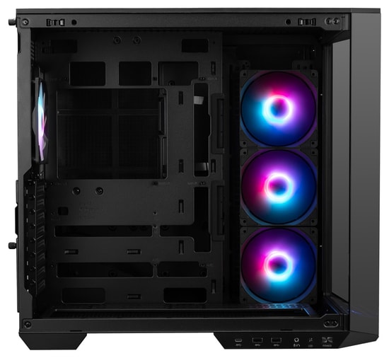 MSI MAG PANO 100R PZ Siyah ATX Oyuncu Kasası - 4x120mm ARGB Fan, Temperli Cam, 270 Panorama, USB 3.2, Hava Akışı