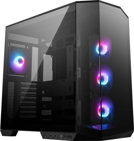 MSI MAG PANO 100R PZ Siyah ATX Oyuncu Kasası - 4x120mm ARGB Fan, Temperli Cam, 270 Panorama, USB 3.2, Hava Akışı