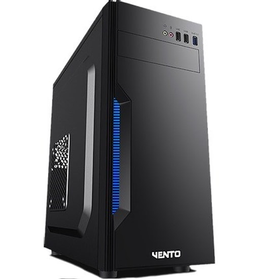 Vento TA-K61 550W 80+ ATX Midi Tower Siyah Bilgisayar Kasası: 1x80mm Fan, 3xUSB, 2xSSD, 3xHDD Yuvalı, Aydınlatmalı Kasa