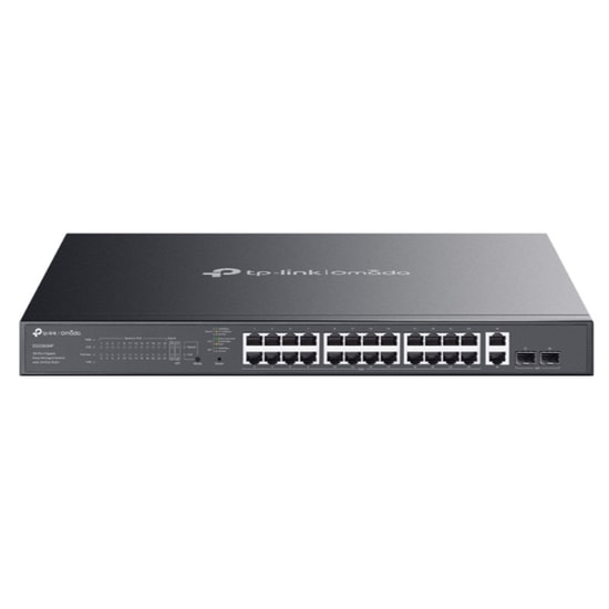 TP-Link Omada ES228GMP 24 Port Gigabit PoE Switch - Yönetilebilir, 384W PoE+, 2 Uplink, 2 SFP, Metal Kasa, Rackmount