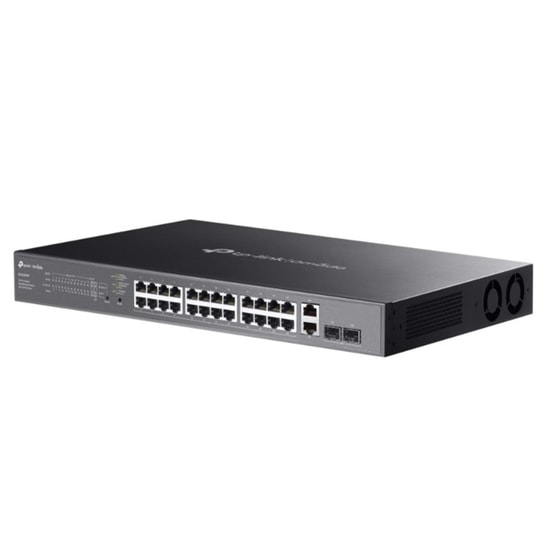 TP-Link Omada ES228GMP 24 Port Gigabit PoE Switch - Yönetilebilir, 384W PoE+, 2 Uplink, 2 SFP, Metal Kasa, Rackmount
