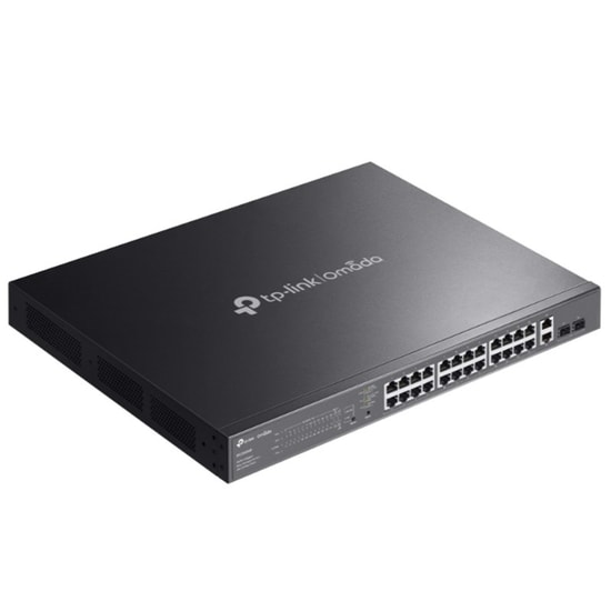 TP-Link Omada ES228GMP 24 Port Gigabit PoE Switch - Yönetilebilir, 384W PoE+, 2 Uplink, 2 SFP, Metal Kasa, Rackmount