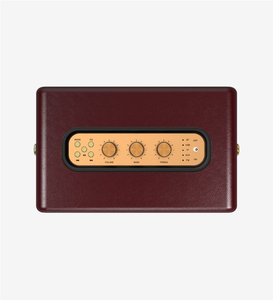 LinkTech LPS-M407 Premium Retro Mikrofonlu Kahverengi Bluetooth Hoparlör - 50W, TWS, USB/TF Kart, Type-C, 6000mAH Pil