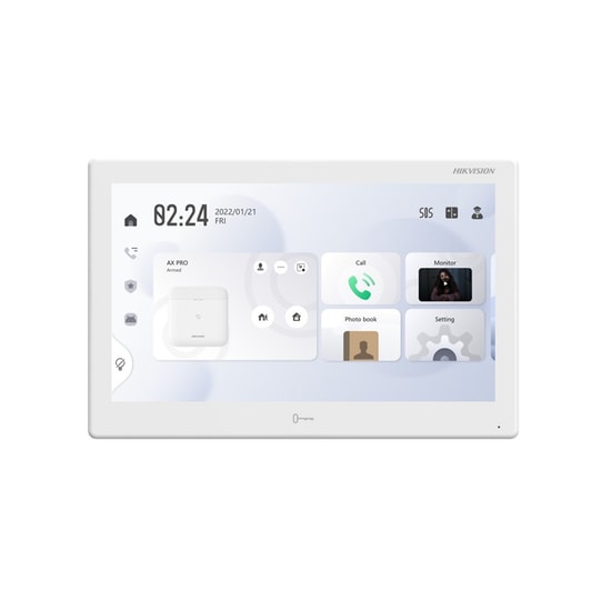 Hikvision DS-KH9510-WTE1 10.1" Dokunmatik Intercom Akıllı İç Mekan İstasyonu - WiFi, PoE, Android, 8 Alarm Giriş 2 Çıkış