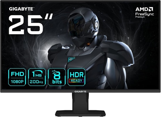 GIGABYTE GS25F2 24.5" FHD 200Hz 1ms SuperSpeed IPS Gaming Monitör - 1920x1080, 300cd, SS IPS, HDMI, DP, HDR10, VESA