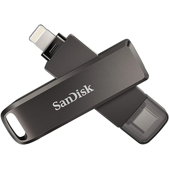 SanDisk iXpand Lıxe 64GB USB-C Lightning Flash Bellek (SDIX70N-064G-GN6NN) - USB 3.2 Gen1, Gri, Hızlı Aktarım, NAND, OTG