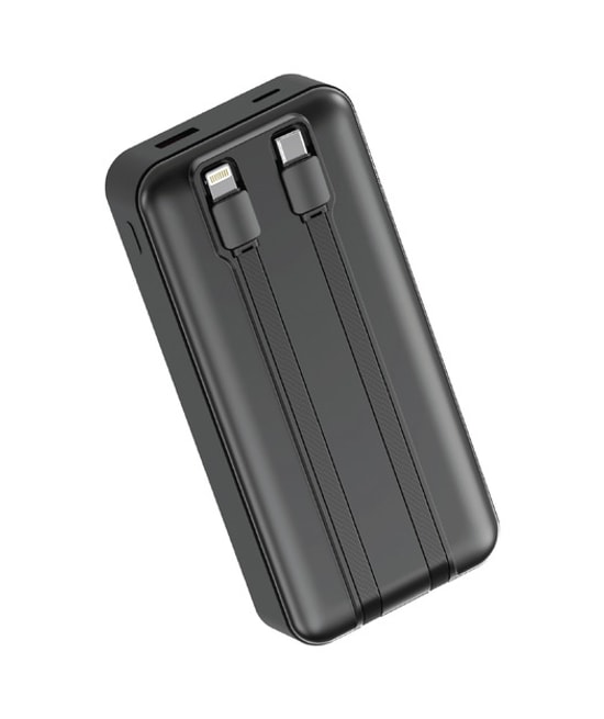 Dexim W4 DCA0068 20000mAh Type-C Kablolu Powerbank - Dahili Type-C & Lightning Kablo, 22.5W Hızlı Şarj, LED Gösterge