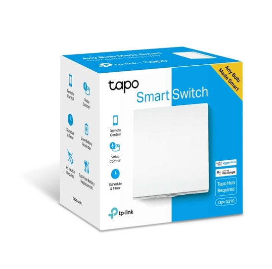 TP-Link Tapo S210 Akıllı Ampul Anahtarı (1 Düğme 1 Yol) - Uzaktan Kontrol, Sesli Komut Zamanlayıcı, Nötr Tel Gerektirmez