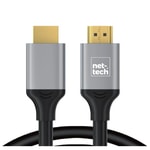Nettech NT-HD01 4K Plastik 150cm HDMI Kablo (Siyah) NT-100949 - 1.5M, Yüksek Çözünürlük, Dayanıklı Örgü Yapı