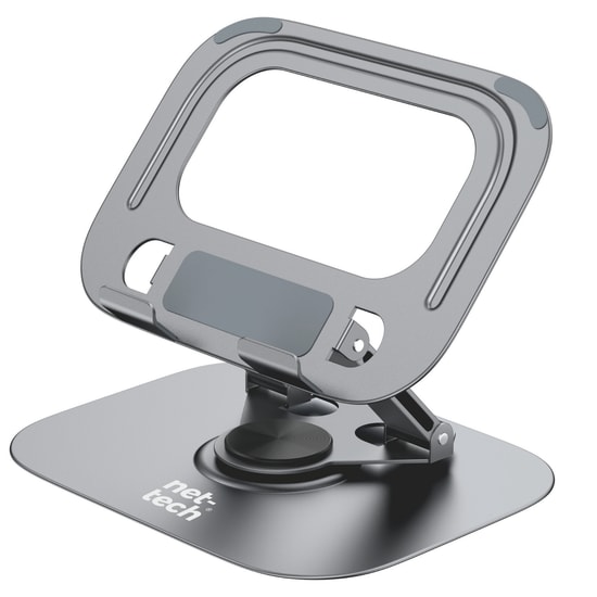 Nettech NT-LS01 Gümüş Laptop Tablet Standı (NT-115651) - Alüminyum, Ayarlanabilir Yükseklik, Katlanabilir, 360 Dönebilir