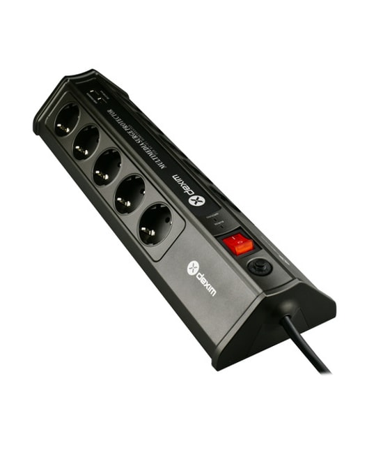 Dexim SP10BG 10 Port 2 USB Akım Koruyucu Priz (DCP010) - 1.8M Kablo, 3680W, Tam hat 6000V Koruma, Dalgalanma Göstergesi