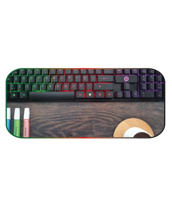 Dexim KBL322 Türkçe Q Led Aydınlatmalı Klavye (DKA004) - Kablolu USB, 1.50m Kablo, 1 Milyon Tuş Ömrü, Ergonomik Tasarım