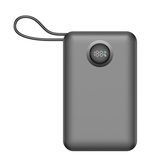 Dexim CZ03 DCA0071 20000mAh 65W PD Powerbank - Dahili Lightning & Type-C Kablo, Hızlı Şarj, LED Gösterge, Siyah