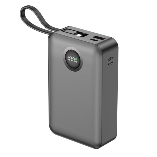 Dexim CZ03 DCA0071 20000mAh 65W PD Powerbank - Dahili Lightning & Type-C Kablo, Hızlı Şarj, LED Gösterge, Siyah
