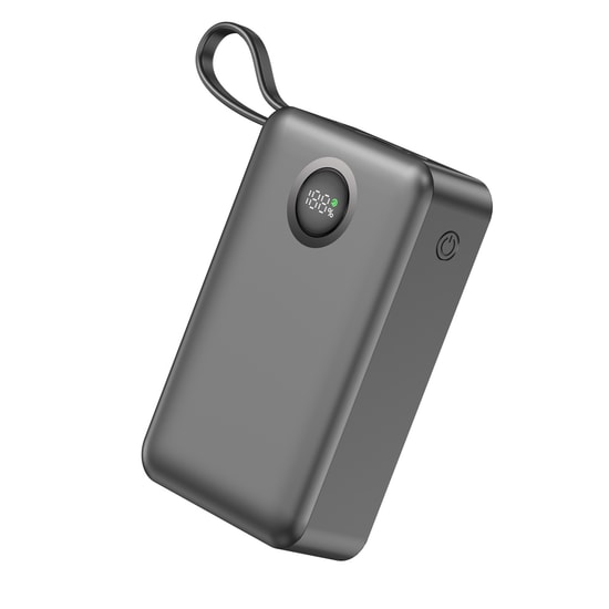 Dexim CZ03 DCA0071 20000mAh 65W PD Powerbank - Dahili Lightning & Type-C Kablo, Hızlı Şarj, LED Gösterge, Siyah