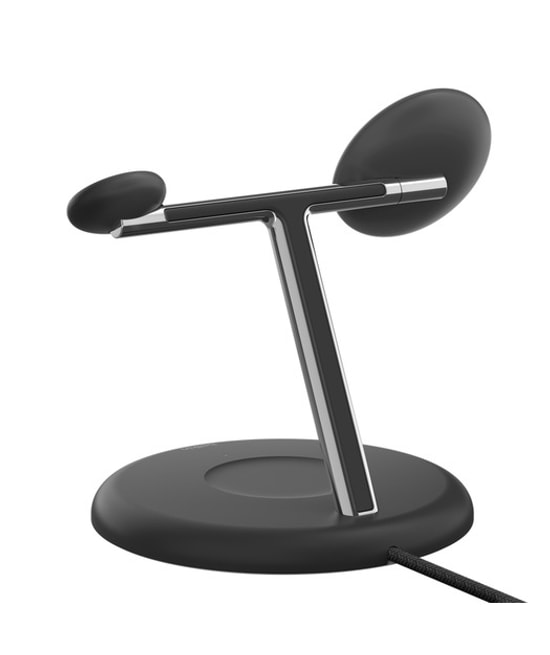 Belkin BoostCharge Pro Siyah Qi2 15W 3'ü 1 Arada MagSafe Şarj Standı (WIZ023VFWH) - USB-C Girişli, LED Şarj Göstergesi