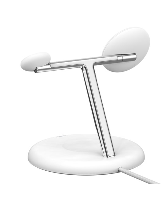 Belkin BoostCharge Pro Beyaz Qi2 15W 3'ü 1 Arada MagSafe Şarj Standı (WIZ023VFWH) - USB-C Girişli,, LED Şarj Göstergesi