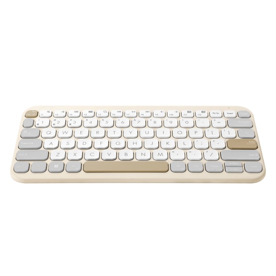 ASUS Marshmallow KW100 Bej Renk Ultra İnce Bluetooth Klavye - Kablosuz, Ergonomik Tasarım, Çoklu Cihaz Bağlantısı