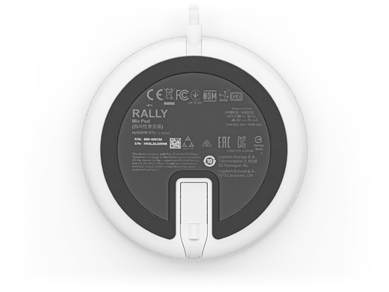 Logitech Rally Mikrofon Podu Beyaz (952-000038) - 3 Mikrofon Dizilimi, 100Hz-16kHz Frekans Yanıtı, Tam Dupleks Ses