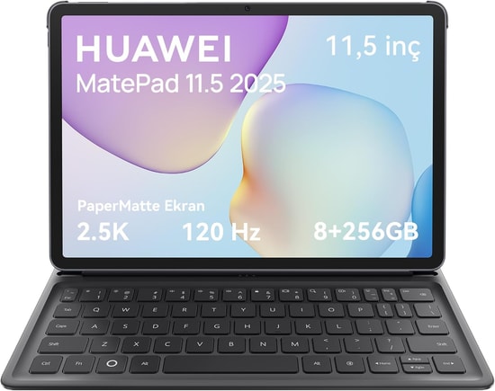 Huawei MatePad 2025 11.5" W09FK 8GB 256GB Uzay Grisi Tablet - 2.5K 120Hz OLED PaperMatte Ekran, Ayrı Klavyeli, 53014KBE
