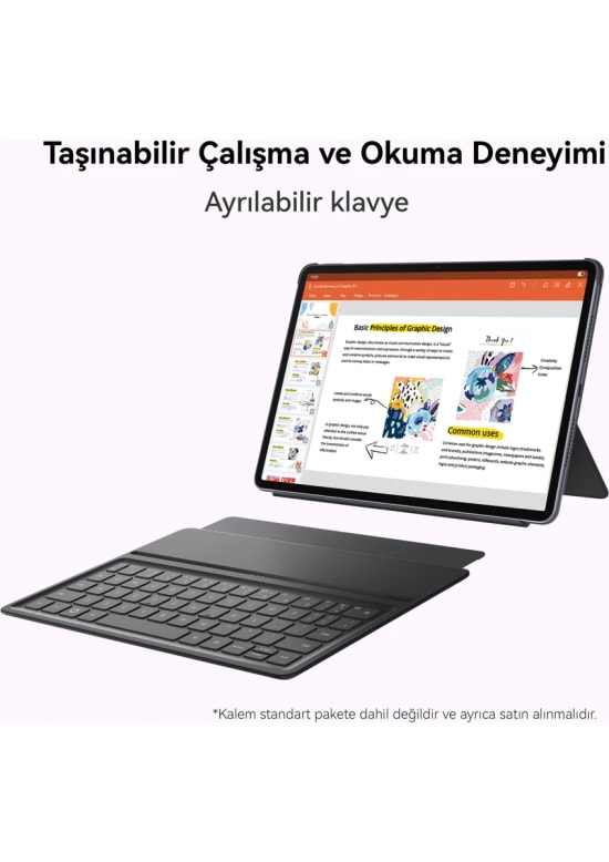 Huawei MatePad 2025 11.5" W09FK 8GB 256GB Uzay Grisi Tablet - 2.5K 120Hz OLED PaperMatte Ekran, Ayrı Klavyeli, 53014KBE