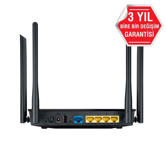 ASUS RT-AC1200 WiFi 5 Dual-Band 4 Port Access Point Router - 1200 Mbps, 4 Anten, 100Mbs LAN, Ebeveyn Kontrolü, USB 2.0