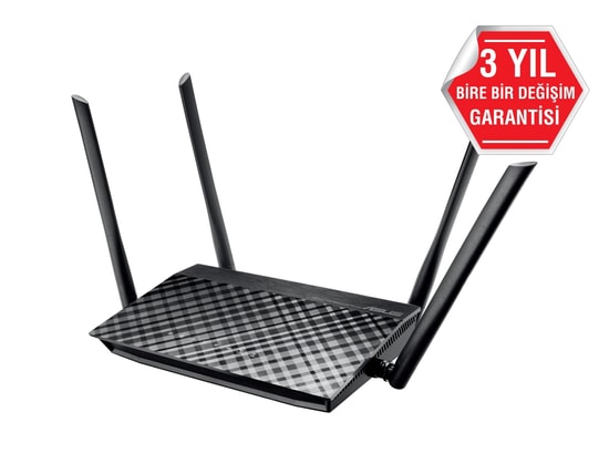 ASUS RT-AC1200 WiFi 5 Dual-Band 4 Port Access Point Router - 1200 Mbps, 4 Anten, 100Mbs LAN, Ebeveyn Kontrolü, USB 2.0