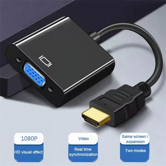 Sensei SP-HD/VGA Audio HDMI - VGA Dönüştürücü Adaptör Full HD 1080P Tak Çalıştır Ses Çıkışlı