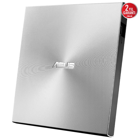 ASUS ZenDrive U8M Gümüş Ultra İnce USB-C Harici DVD Yazıcı (SDRW-08U8M-U) - M-DISC Desteği, Windows/Mac Uyumlu, Type-C