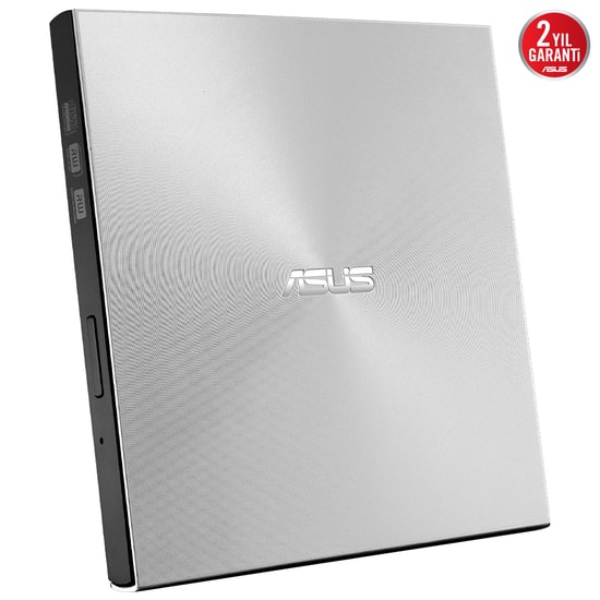 ASUS ZenDrive U8M Gümüş Ultra İnce USB-C Harici DVD Yazıcı (SDRW-08U8M-U) - M-DISC Desteği, Windows/Mac Uyumlu, Type-C