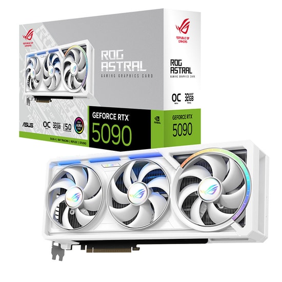 Asus ROG Astral RTX 5090 Beyaz 32GB OC GDDR7 Ekran Kartı - 2580 MHz, DLSS 4, GSync, 2x HDMI, 3x DP, RGB, 90YV0LWA-M0NA00