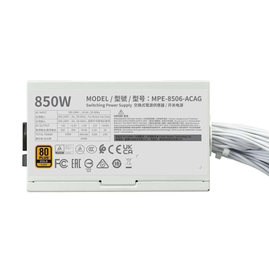 Cooler Master TD500 V2 Beyaz 850W 80+ Gold ARGB Mesh PC Kasası (TD500V2-WGNN85-STU) - ATX 3.1, TG Yan, 4x120mm Fanlı