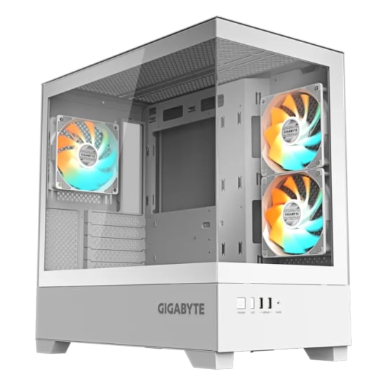 GIGABYTE C201 Panoramic Ice Beyaz ATX Kasa (GB-C201PI) - 270 Cam Panel, 3xARGB Fan, USB 3.0, 360mm Radyatör Desteği