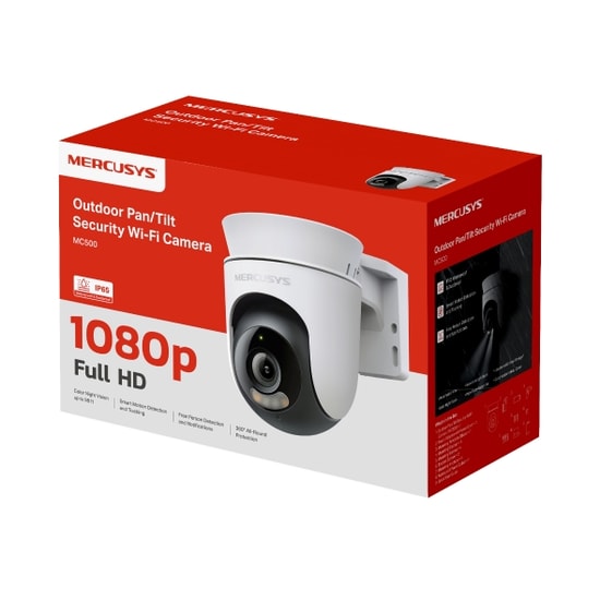 TP-Link Mercusys MC500 2MP Full HD 360 Dış Ortam Güvenlik Kamerası - 512GB SD Desteği, IP65, 30m Renkli Gece Görüşlü