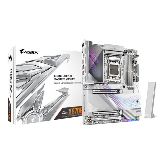Gigabyte X870E Aorus Master X3D ICE AM5 DDR5 ATX Anakart - 8600MHz, 4xM.2, PCIe G5, RGB, 5GbE LAN, WiFi 7, 2xUSB4 40Gbps