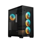 GIGABYTE C500 Panoramic Stealth Mid Tower (GB-C500P-ST) Siyah ATX Kasa - 4x ARGB Fan, Temperli Cam, Optimize Hava Akışı