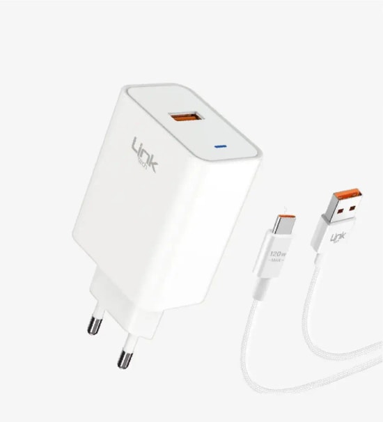 LinkTech T457e Strong ECO 22.5W PD Hızlı Şarj Aleti - USB A to C Kablolu, Auto ID, QC3.0, Çevre Dostu, Akım Korumalı