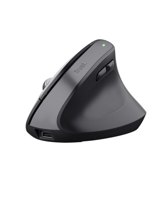 Trust Bayo+ TRU25146 Ergonomik Kablosuz Dikey Mouse - Siyah, 2400 DPI, Bluetooth+2.4GHz, Şarj Edilebilir, 6 Tuşlu