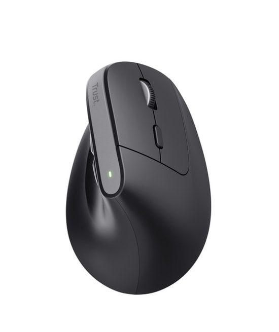 Trust Bayo+ TRU25146 Ergonomik Kablosuz Dikey Mouse - Siyah, 2400 DPI, Bluetooth+2.4GHz, Şarj Edilebilir, 6 Tuşlu