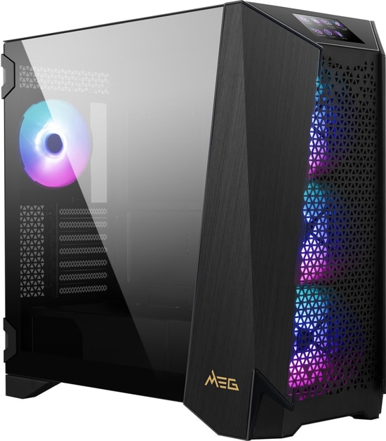 MSI MEG PROSPECT 700R Dokunmatik IPS Panel E-ATX PC Kasası - 4x140mm ARGB Fan, Temperli Cam, USB 3.2 Type-C, Fan Kontrol