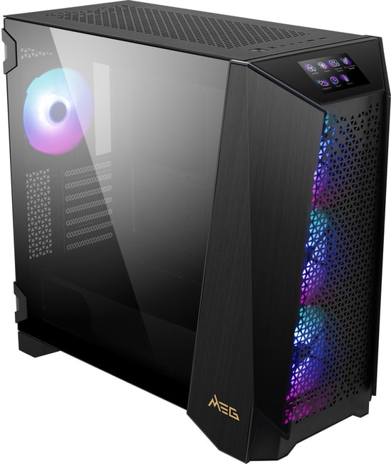 MSI MEG PROSPECT 700R Dokunmatik IPS Panel E-ATX PC Kasası - 4x140mm ARGB Fan, Temperli Cam, USB 3.2 Type-C, Fan Kontrol