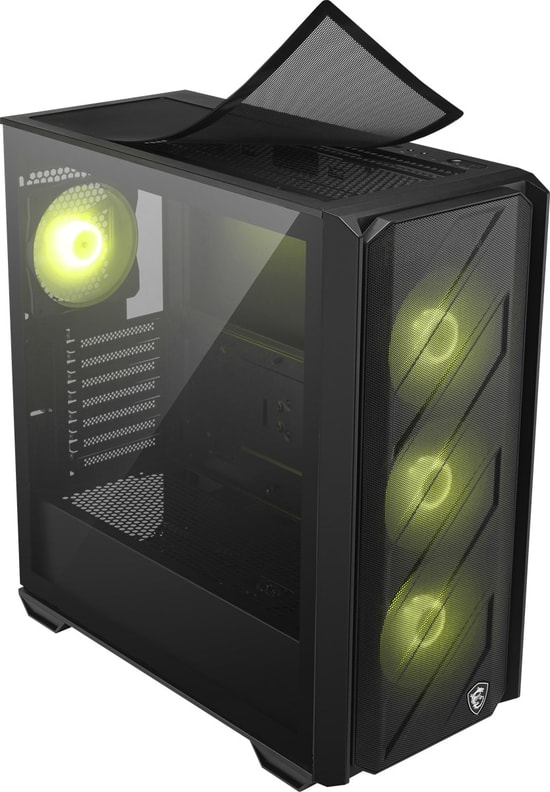 MSI MAG Forge 330R Airflow Siyah ATX Oyuncu Kasası - Temperli Cam, 4x120mm ARGB Fan, Mesh Panel, Optimize Hava Akışı