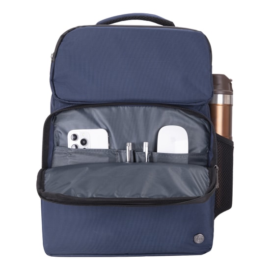 PLM Octagon 15.6" Lacivert Oyuncu Notebook Sırt Çantası - Suya Dayanıklı Keten Kumaş, EVA Destekli, File Cep, Ergonomik