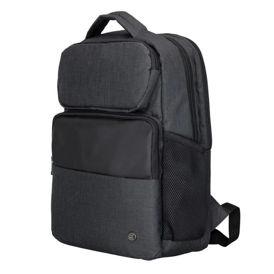 PLM Octagon 15.6" Siyah Oyuncu Notebook Sırt Çantası - Suya Dayanıklı Keten Kumaş, EVA Destekli, File Cep, Ergonomik