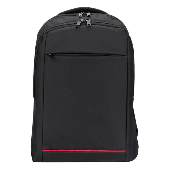 PLM Bergamin 15.6" Siyah Notebook Sırt Çantası - 2 Ana Bölme, Köpük Dolgu, Su Geçirmez, Suluk Bölmeli, EVA Destekli