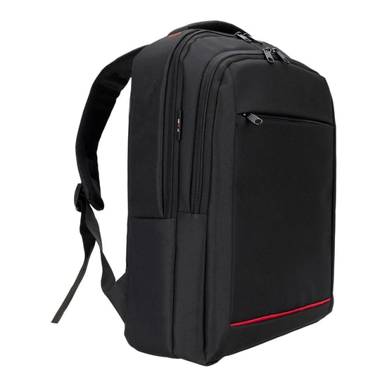 PLM Bergamin 15.6" Siyah Notebook Sırt Çantası - 2 Ana Bölme, Köpük Dolgu, Su Geçirmez, Suluk Bölmeli, EVA Destekli