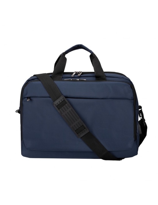 PLM Siena 15.6" Lacivert Notebook Çantası - Yırtılmaz Kumaş, Yanda USB Şarj Girişi, Darbe Emici Köpük Dolgu, Omuz Askısı