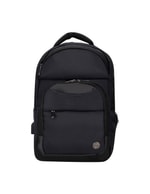 PLM Monza 15.6" Siyah Notebook Sırt Çantası - 3 Bölmeli, USB Girişli, Su Geçirmez Polyester, Yan Mataralık, Unisex